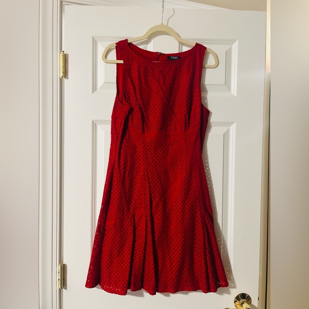 Chaps Scarlet Textured Elegant Dress size 12